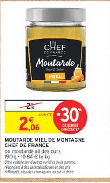 MOUTARDE MIEL DE MONTAGNE CHEF DE FRANCE