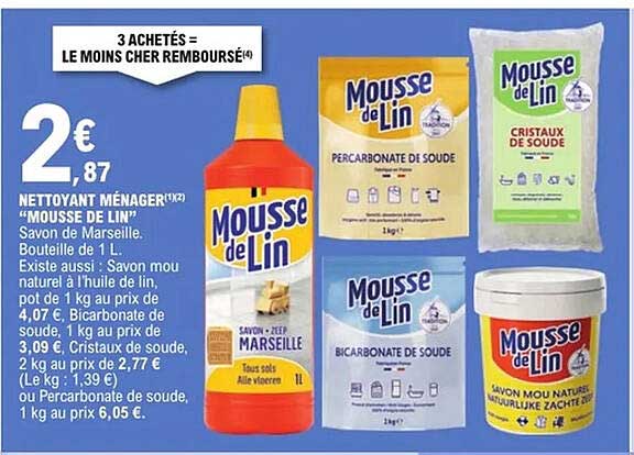 NETTOYANT MÉNAGER "MOUSSE DE LIN"