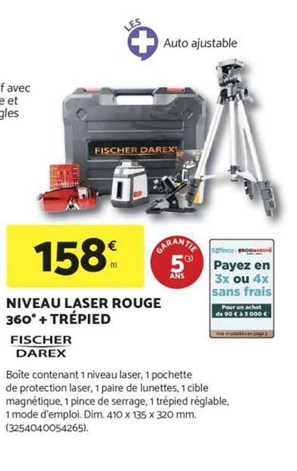 NIVEAU LASER ROUGE 360° + TRÉPIED
