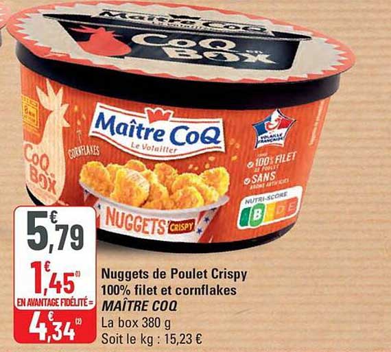 Nuggets de Poulet Crispy 100% filet et cornflakes