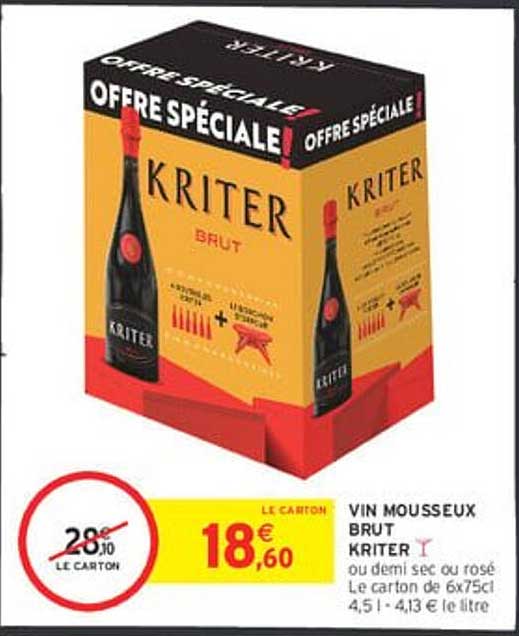 OFFRE SPÉCIALE VIN MOUSSEUX BRUT KRITER