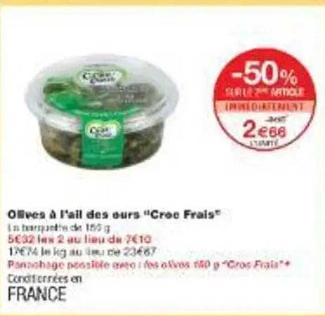 Olives à l'ail des ours "Croc Frais"