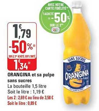 ORANGINA et sa pulpe sans sucres