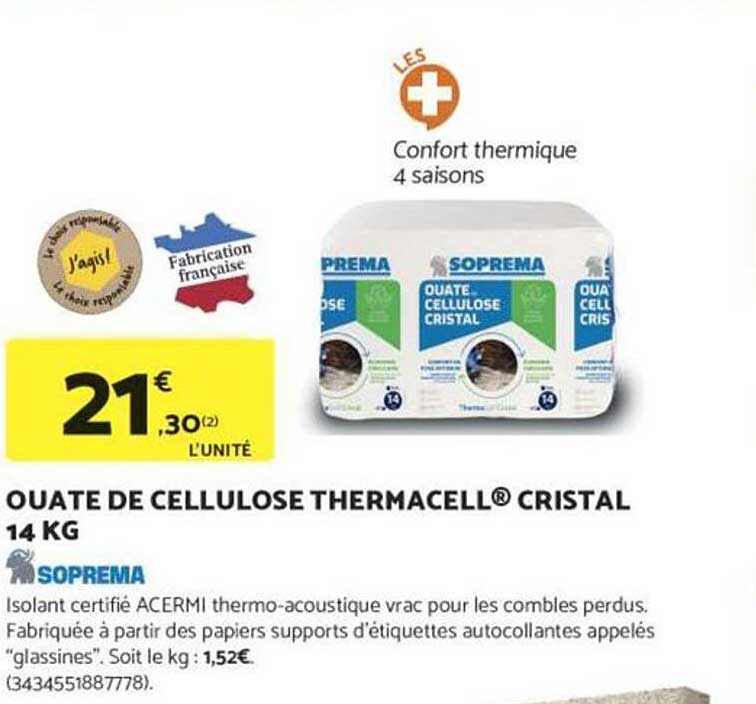 OUATE DE CELLULOSE THERMACELL® CRISTAL 14 KG
