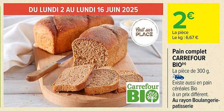 Pain complet CARREFOUR BIO