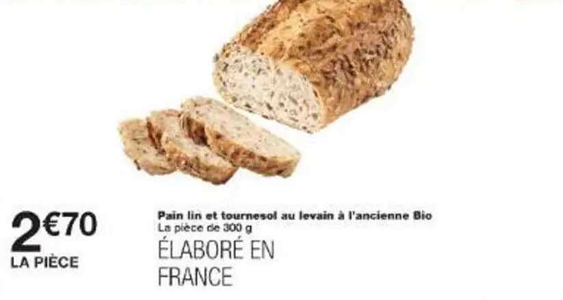 Pain lin et tournesol au levain à l’ancienne Bio