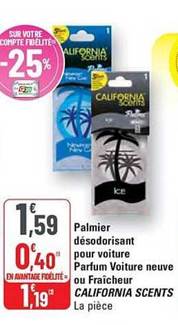 Palmier désodorisant pour voiture Parfum Voiture neuve ou Fraîcheur
