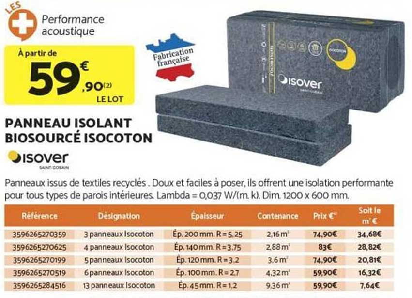 Panneau isolant biosourcé Isocoton