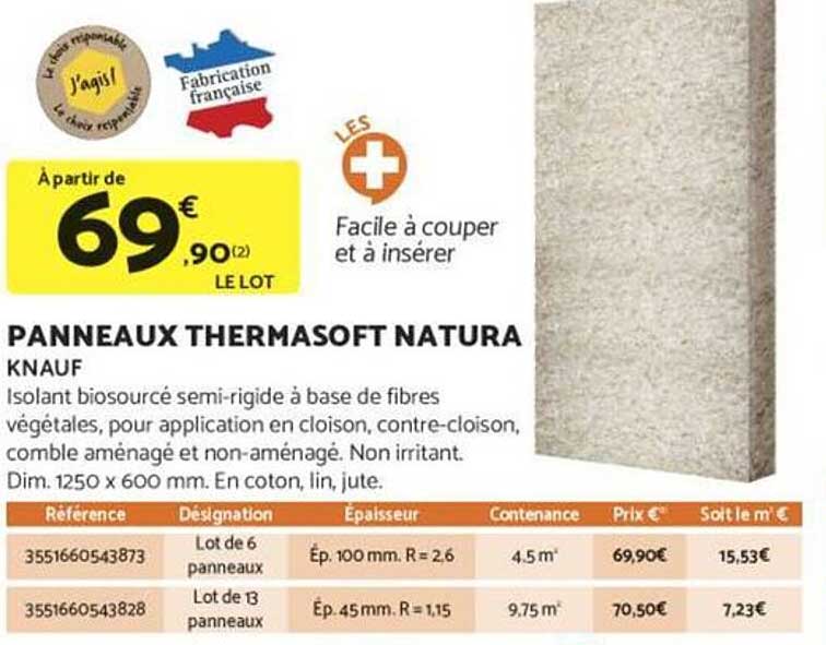 PANNEAUX THERMASOFT NATURA