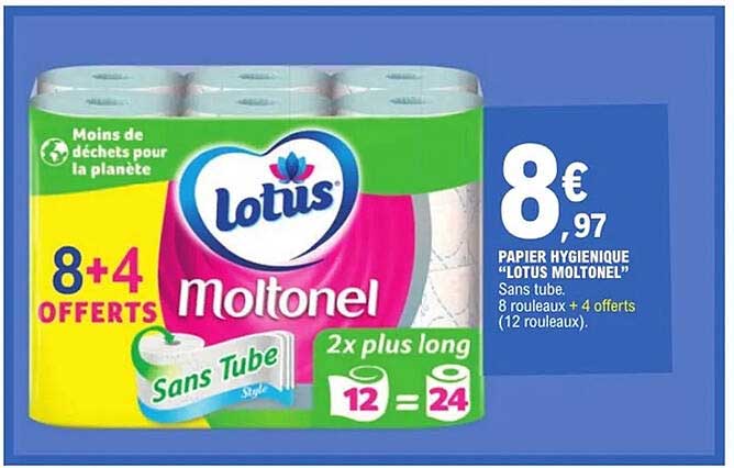 PAPIER HYGIÉNIQUE "LOTUS MOLTENEL"