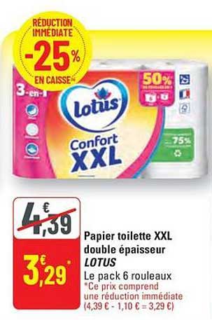 Papier toilette XXL double épaisseur LOTUS