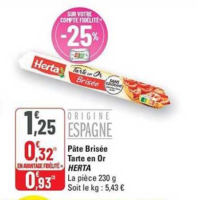Pâte Brisée Tarte en Or HERTA