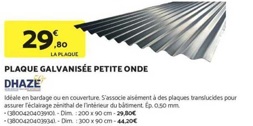 PLAQUE GALVANISÉE PETITE ONDE