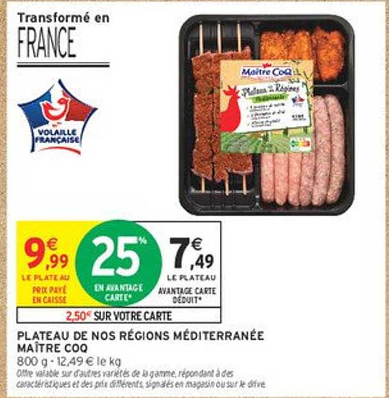 PLATEAU DE NOS RÉGIONS MÉDITERRANÉE MAÎTRE COQ
