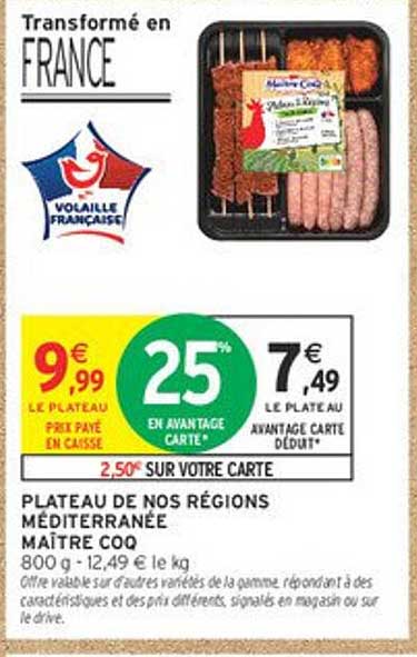 PLATEAU DE NOS RÉGIONS MÉDITERRANÉE MAÎTRE COQ