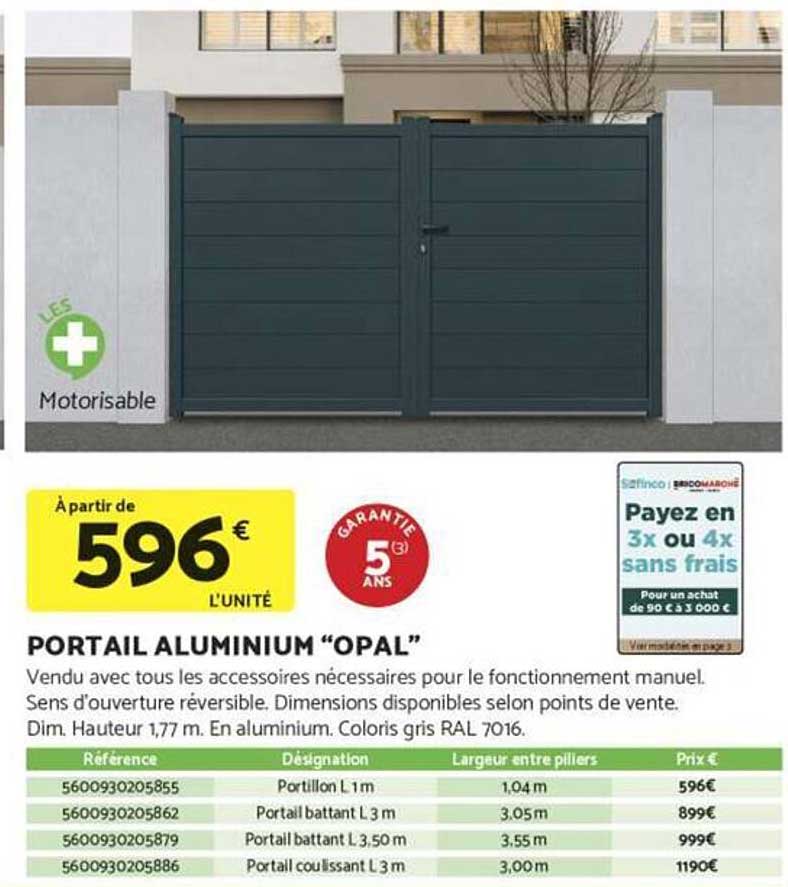 PORTAIL ALUMINIUM "OPAL"