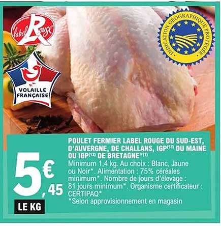 POULET FERMIER LABEL ROUGE DU SUD-EST