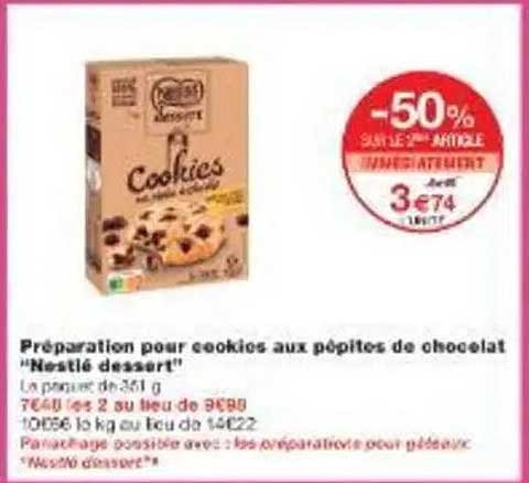Préparation pour cookies aux pépites de chocolat "Nestlé dessert"