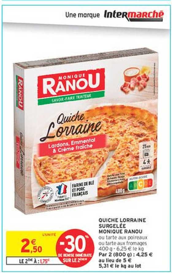 QUICHE LORRAINE SURGELÉE MONIQUE RANOU