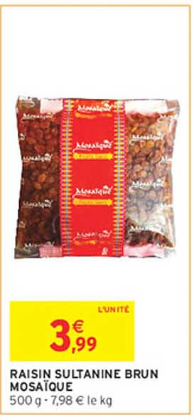 RAISIN SULTANINE BRUN MOSAÏQUE