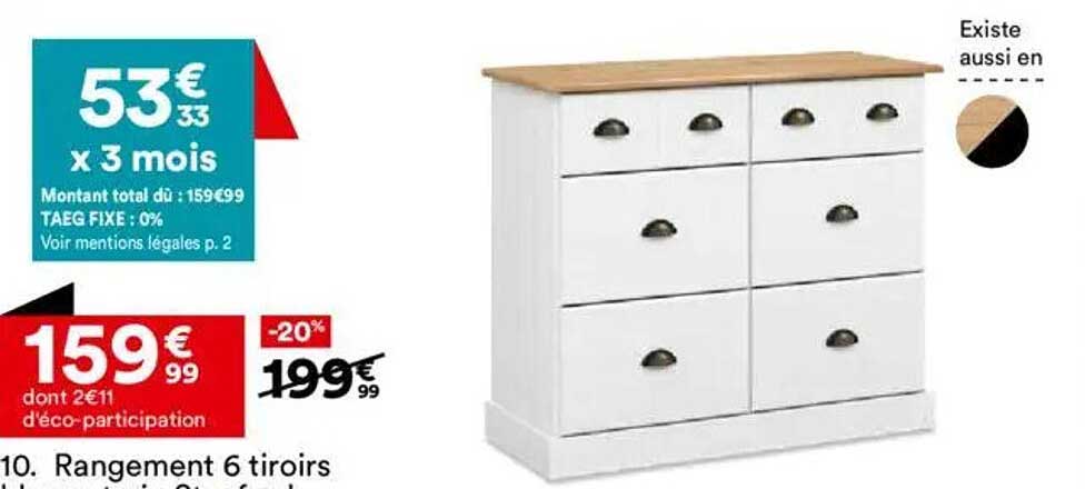 Rangement 6 tiroirs