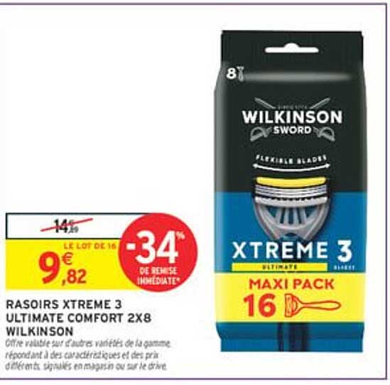 RASOIRS XTREME 3 ULTIMATE COMFORT 2X8 WILKINSON