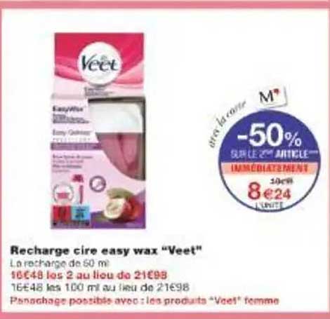 Recharge cire easy wax "Veet"