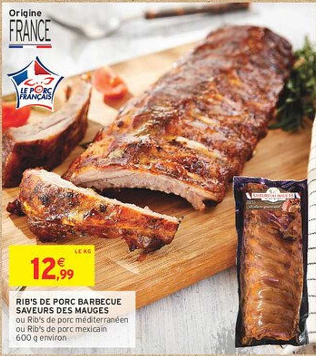 RIB'S DE PORC BARBECUE SAVEURS DES MAUGES