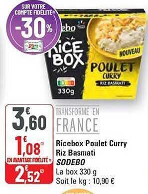 Ricebox Poulet Curry Riz Basmati