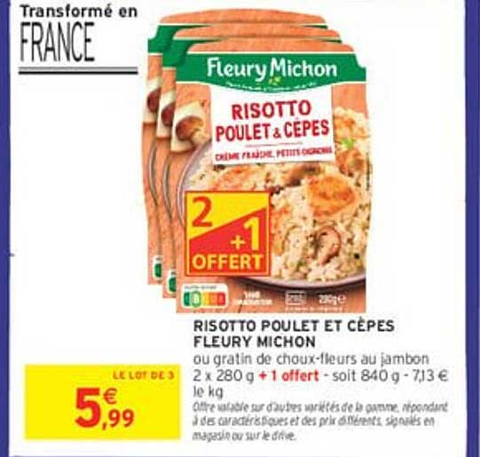 RISOTTO POULET ET CÈPES FLEURY MICHON