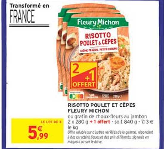 RISOTTO POULET ET CÈPES FLEURY MICHON