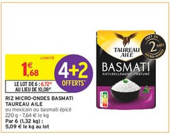 RIZ MICRO-ONDES BASMATI TAUREAU AILE