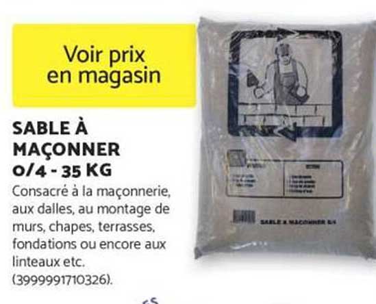 SABLE À MAÇONNER 0/4 - 35 KG