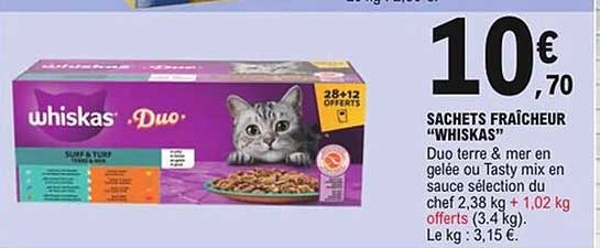 SACHETS FRAÎCHEUR "WHISKAS"