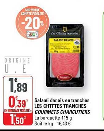 Salami danois en tranches