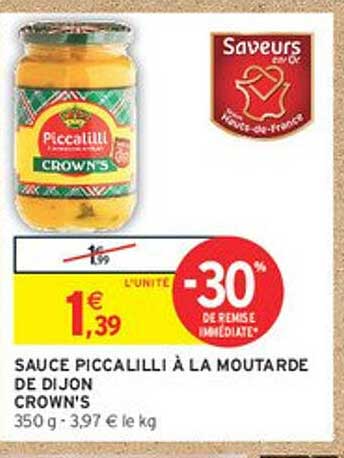 SAUCE PICCALILLI À LA MOUTARDE DE DIJON CROWN'S
