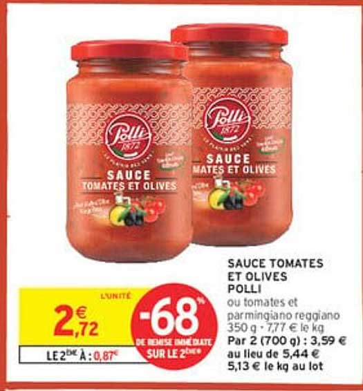 SAUCE TOMATES ET OLIVES POLLI