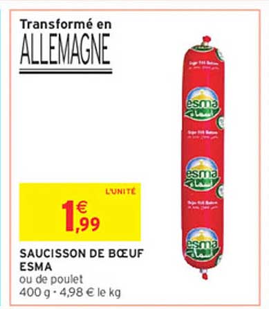 SAUCISSON DE BŒUF ESMA
