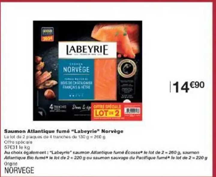 Saumon Atlantique fumé “Labeyrie” Norvège