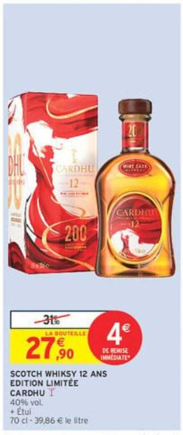 SCOTCH WHISKY 12 ANS ÉDITION LIMITÉE CARDHU