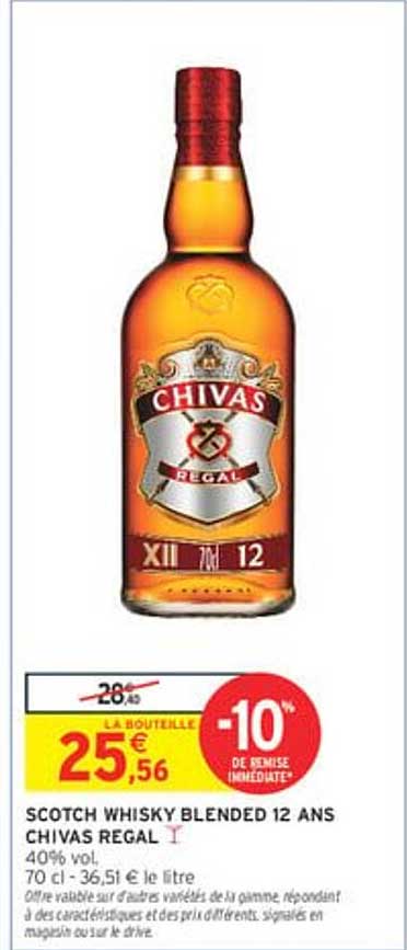 SCOTCH WHISKY BLENDED 12 ANS CHIVAS REGAL