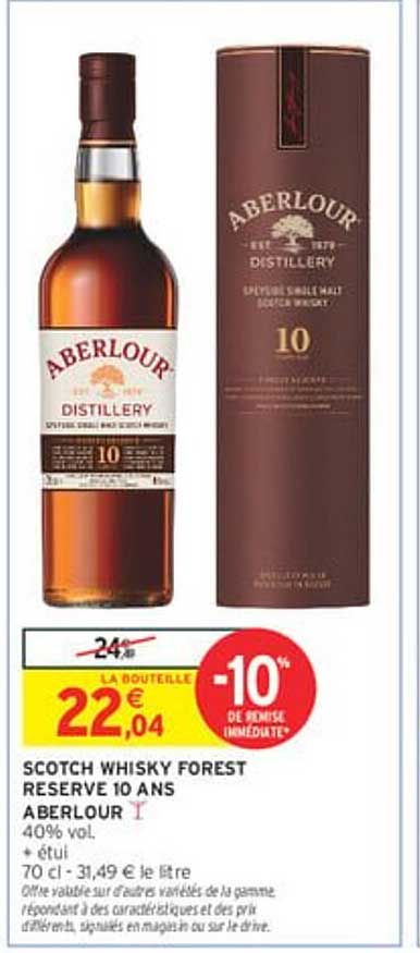 SCOTCH WHISKY FOREST RESERVE 10 ANS ABERLOUR