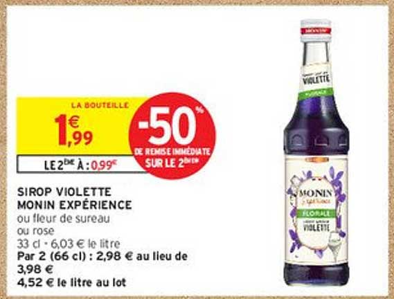 SIROP VIOLETTE MONIN EXPÉRIENCE