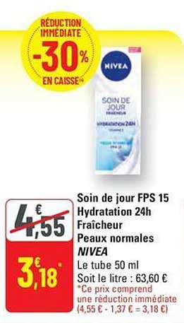 Soin de jour FPS 15 Hydratation 24h Fraîcheur Peaux normales NIVEA