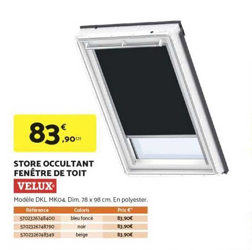 STORE OCCULTANT FENÊTRE DE TOIT