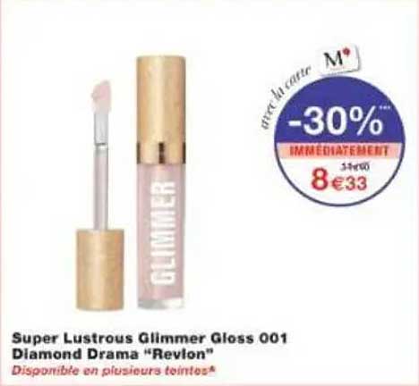 Super Lustrous Glimmer Gloss 001 Diamond Drama "Revlon"