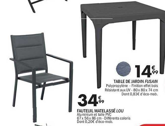 TABLE DE JARDIN FUSAIN