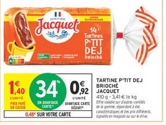 TARTINE P'TIT DEJ BRIOCHÉ JACQUET