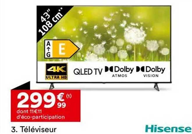 Téléviseur Hisense 43" (108 cm) 4K QLED