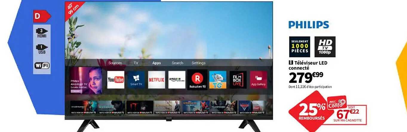 Téléviseur LED connecté Philips